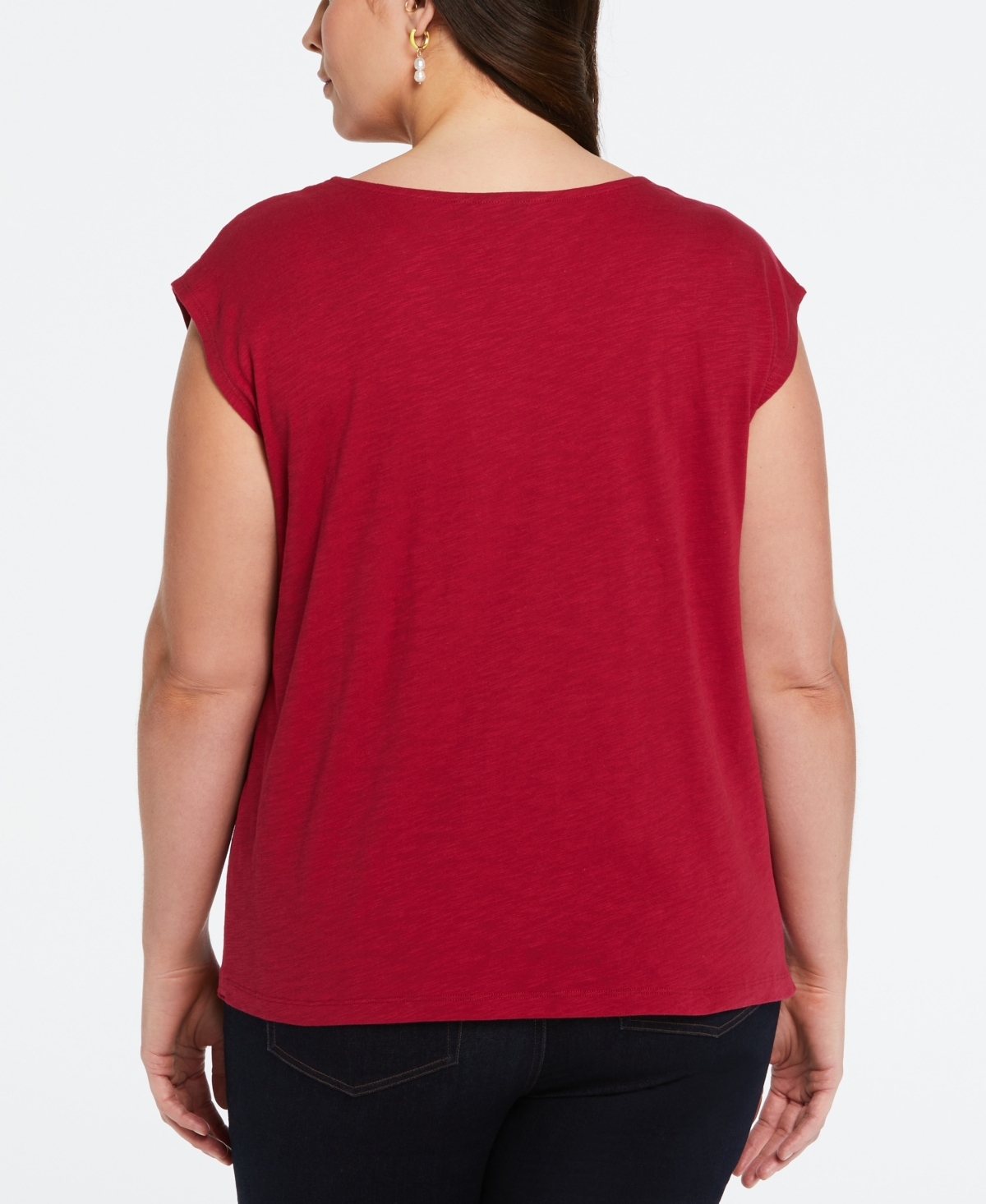 Ella Rafaella Plus Size Cotton Lace Yoke Top