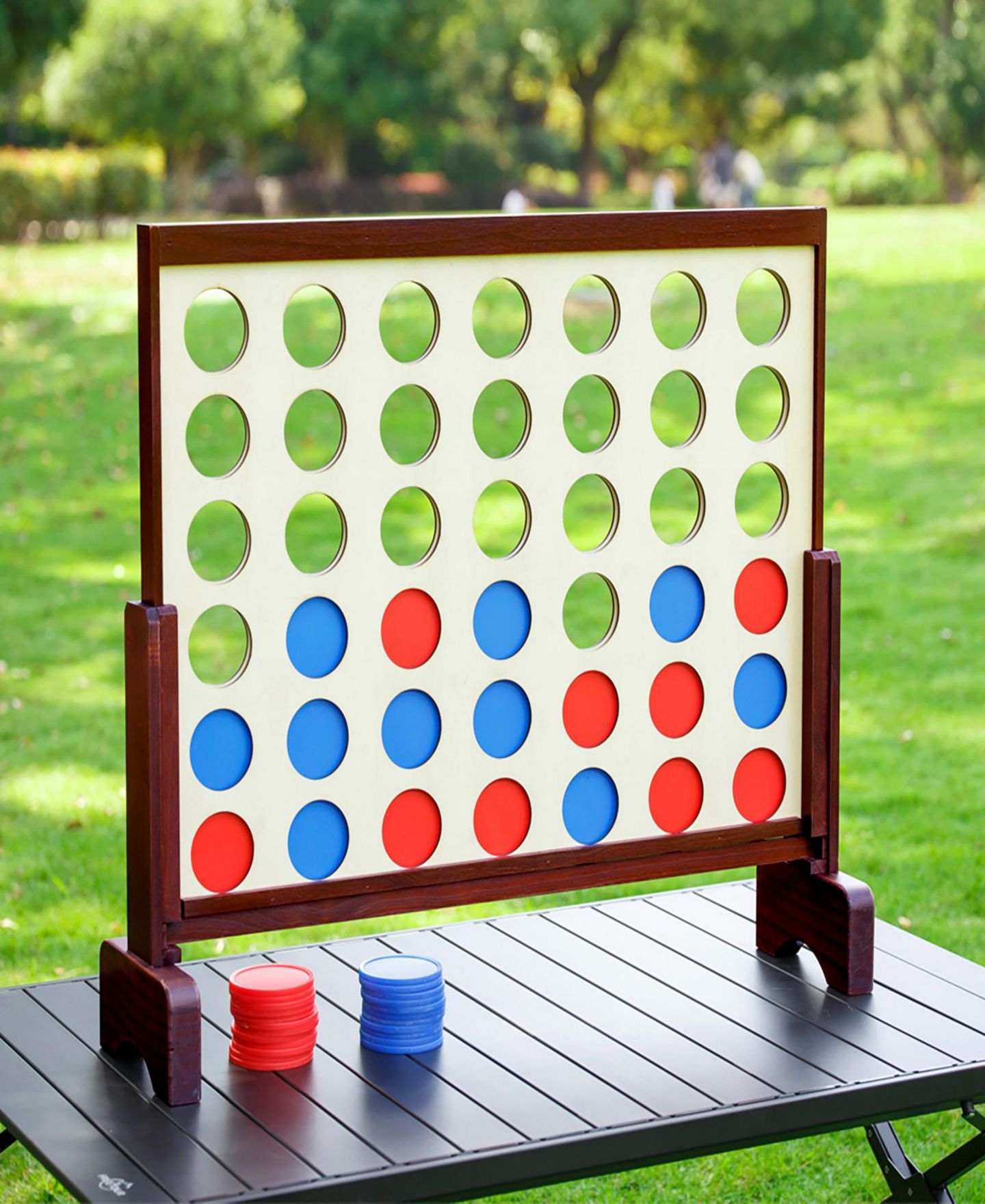 Детские настольные игры Trimate Giant Wooden Connect 4 2-Player Board Game, 42 Pieces, Ages 12+ — фото 5