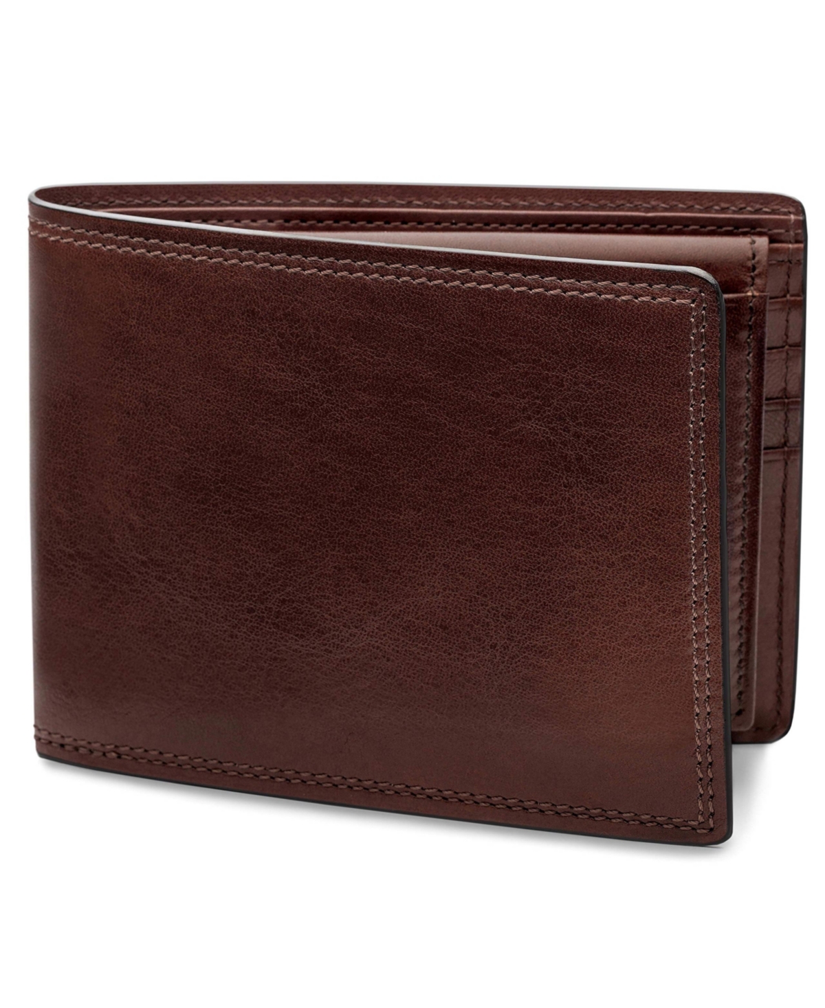 Men's Wallet, Dolce Leather Credit Wallet with I.d. Passcase - Dark brown