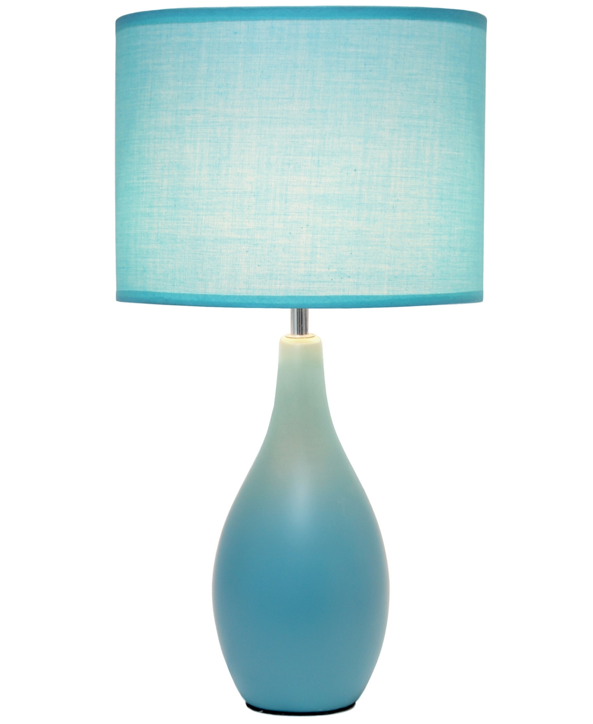 Shop Creekwood Home Essentix 18.11" Traditional Standard Ceramic Dewdrop Table Desk Lamp With Matching Fabric Shade In Blue