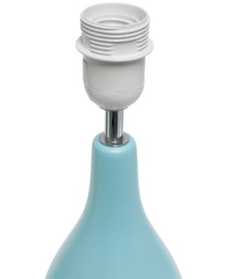 Essentix 18.11" Traditional Standard Ceramic Dewdrop Table Desk Lamp with Matching Fabric Shade 