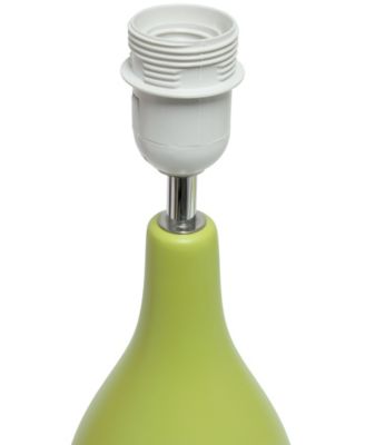 Essentix 18.11" Traditional Standard Ceramic Dewdrop Table Desk Lamp with Matching Fabric Shade 