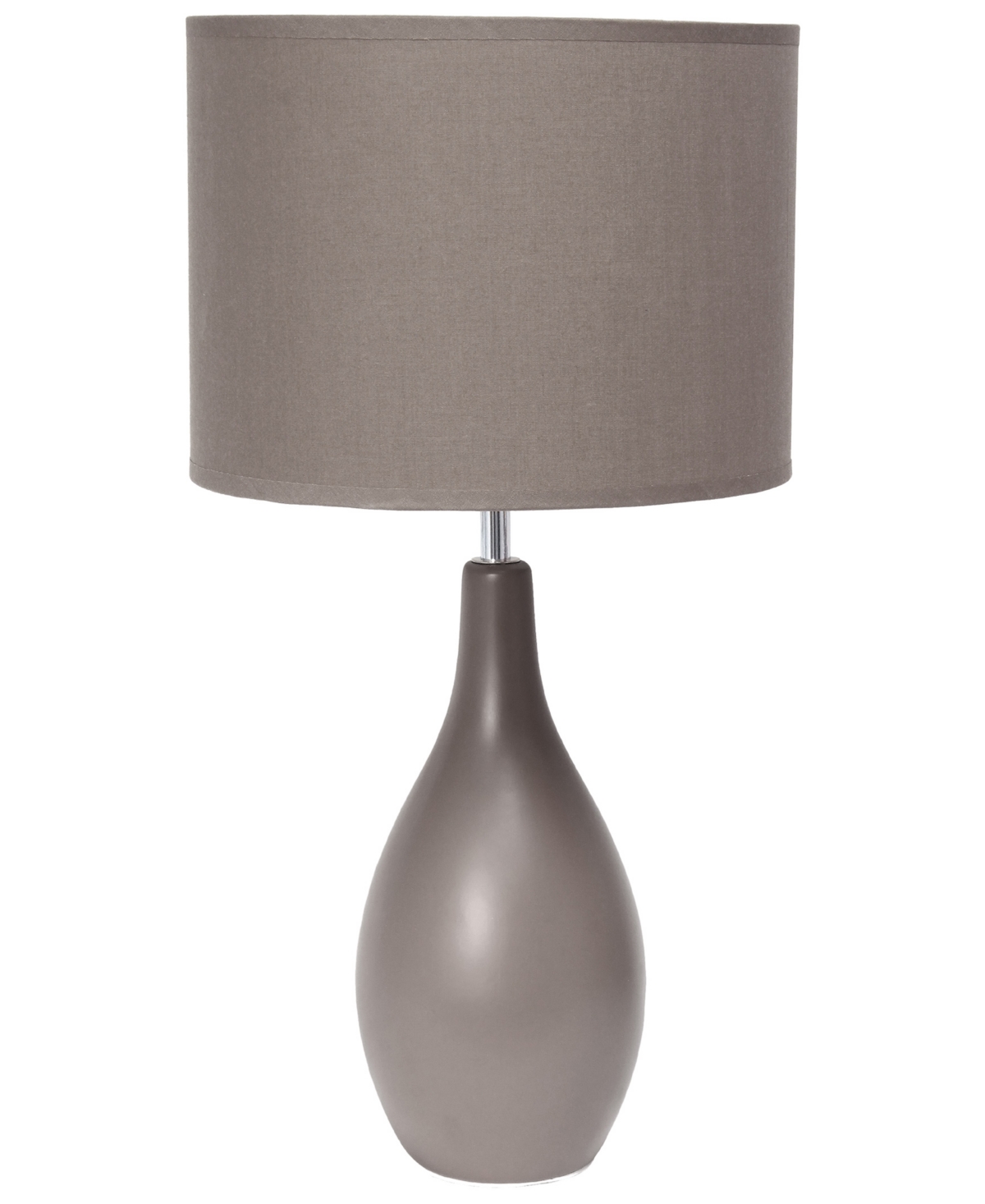 Shop Creekwood Home Essentix 18.11" Traditional Standard Ceramic Dewdrop Table Desk Lamp With Matching Fabric Shade In Gray