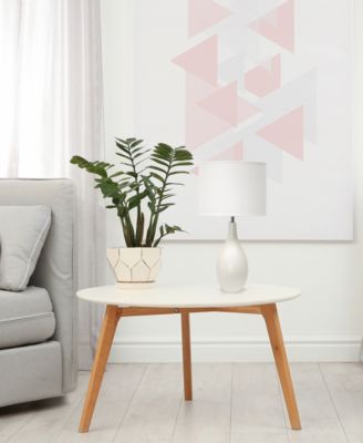 Essentix 18.11" Traditional Standard Ceramic Dewdrop Table Desk Lamp with Matching Fabric Shade 