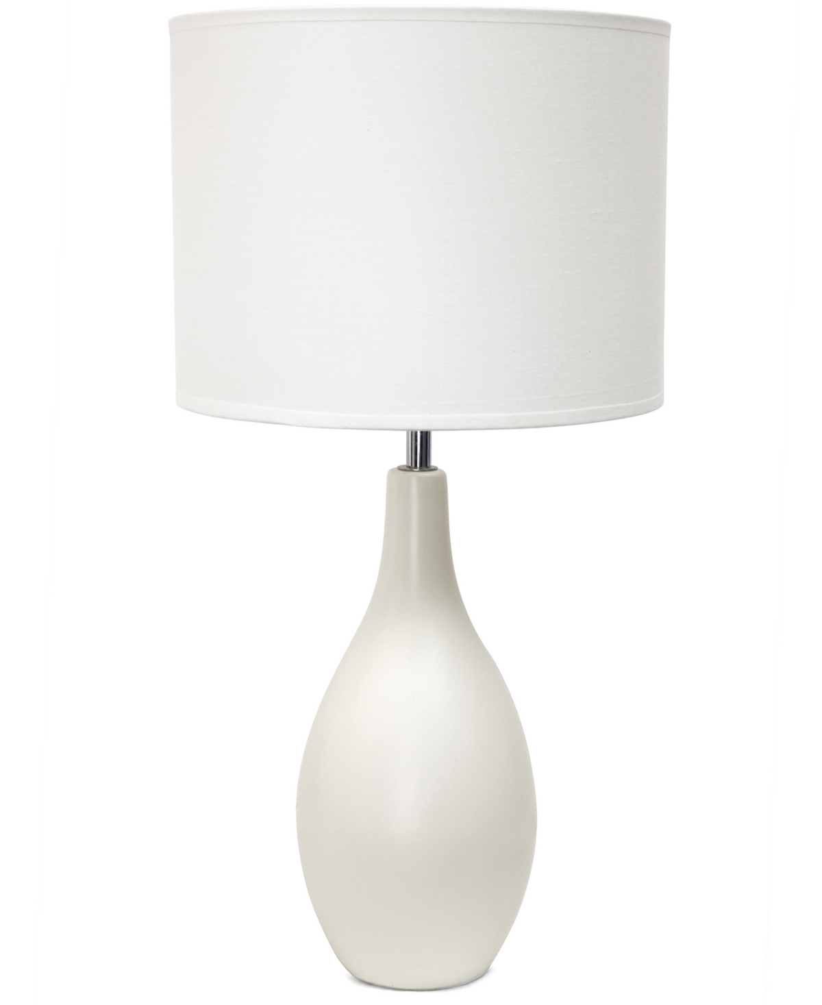 Shop Creekwood Home Essentix 18.11" Traditional Standard Ceramic Dewdrop Table Desk Lamp With Matching Fabric Shade In Off White