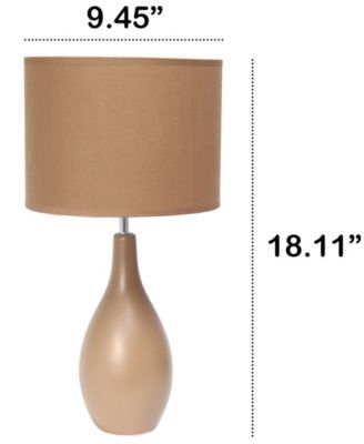 Essentix 18.11" Traditional Standard Ceramic Dewdrop Table Desk Lamp with Matching Fabric Shade 