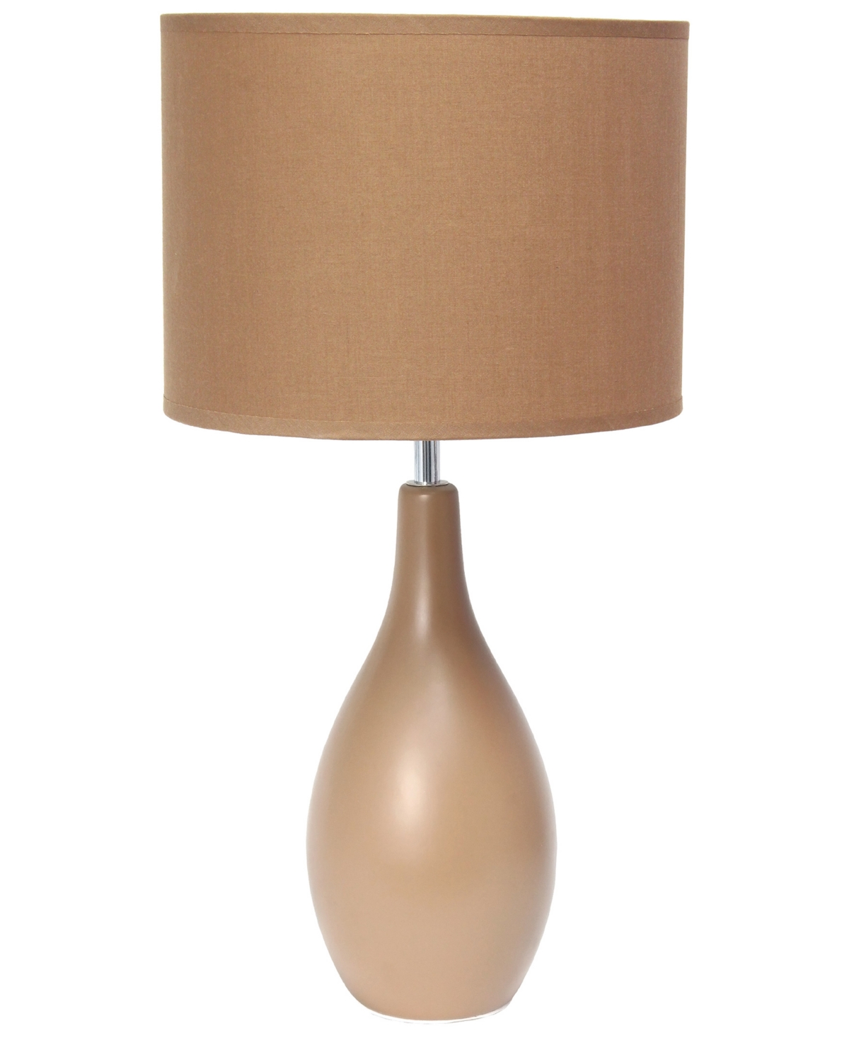 Shop Creekwood Home Essentix 18.11" Traditional Standard Ceramic Dewdrop Table Desk Lamp With Matching Fabric Shade In Light Brown