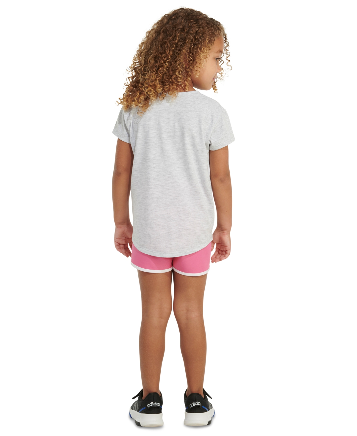 adidas Toddler & Little Girls Essential Heather T-Shirt & Woven Shorts, 2 Piece Set