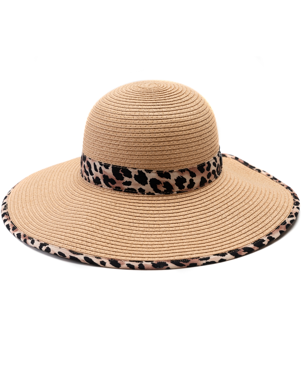 Shop Vince Camuto Floppy Framer Hat With Ribbon Trim In Leopard
