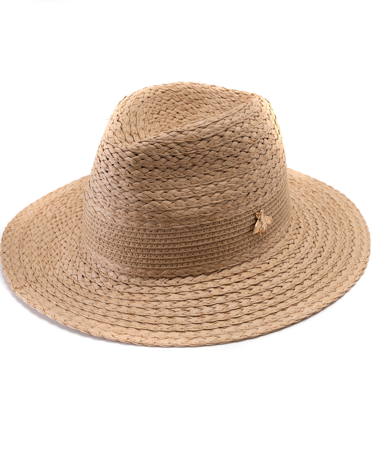 Shop Vince Camuto Straw Panama Hat With Icon Detail In Tan