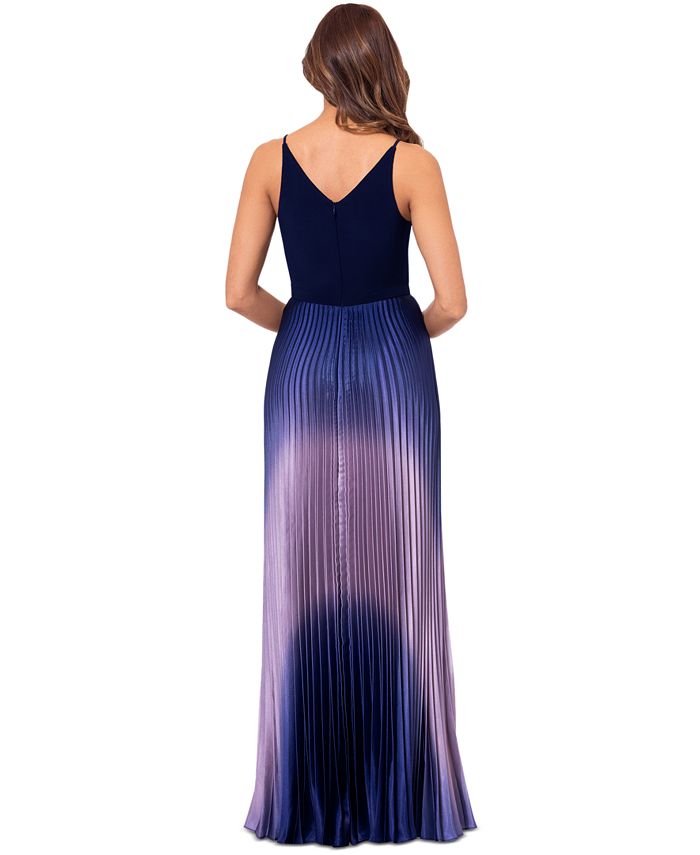 Betsy & Adam Women's Printed Pleated Gown Black Size 10 main image 0