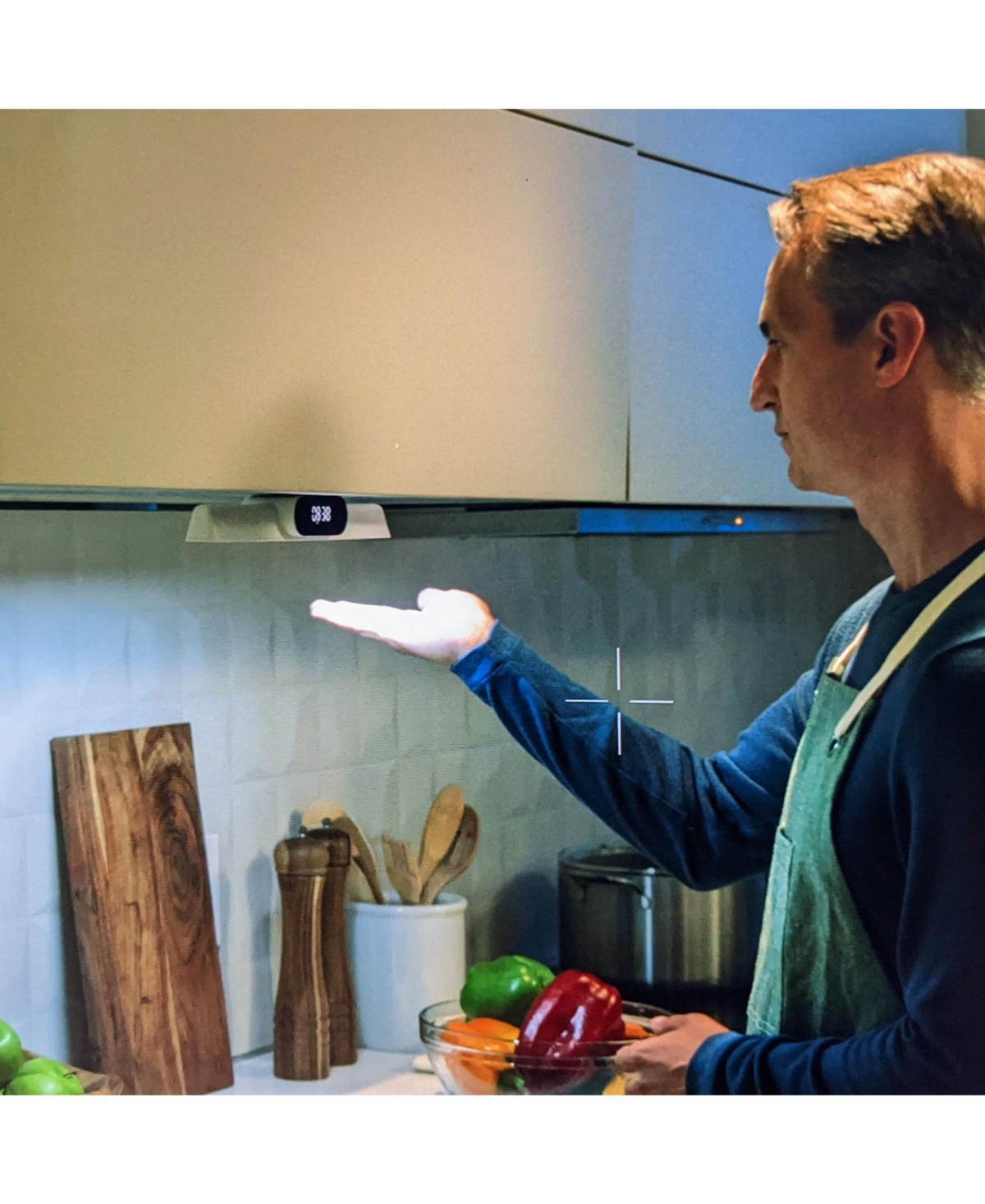 Briteman Siv Under Cabinet Light, Wireless, Sensor, Hand Swipe, Clock & Timer, Wand, Usb-c