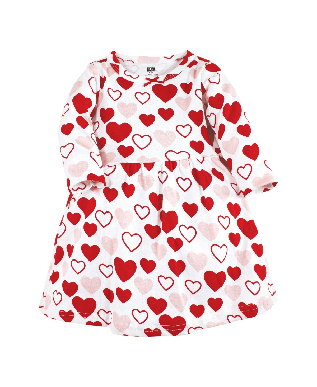 Hudson Baby Toddler Girls Cotton Dresses,Pink Hearts - Red
