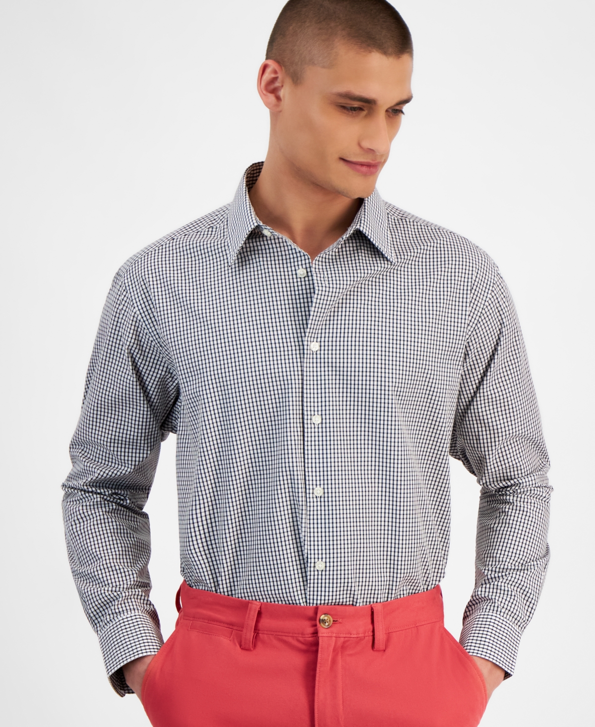 Men's Regular-Fit Dress Shirt, Created for Macy's - Black
