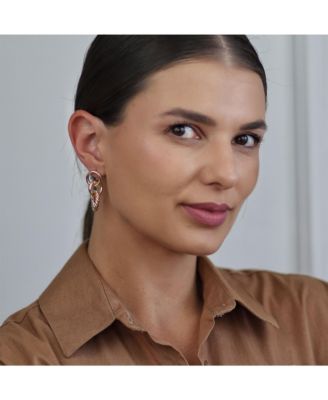 Classic Twisted Rope Braid Cable Light Weight Door Knocker Style 3 Tier Circle Hoop Earrings Yellow Gold Plated Brass 1.70 Inch