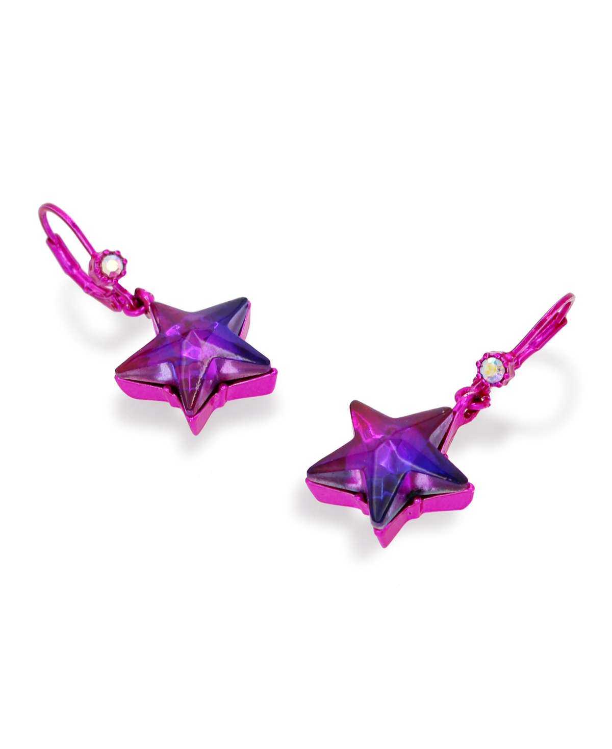 Shop Betsey Johnson Faux Stone Star Drop Earrings In Multi
