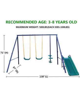 Streamdale A-Frame Metal Swing Set with Slide