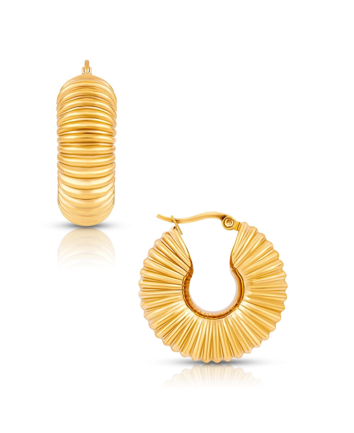 Coria Textured Hoop Earring - Gold