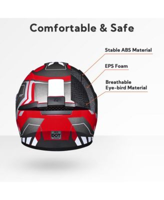 RUN-F3 Full Face Motorcycle Helmet DOT Approved Street Bike Removable Liner S