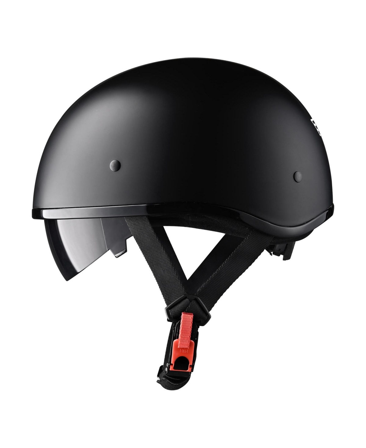 Half Face Motorcycle Helmet Sun Visor Dot Approved Bike Chopper Matte Black - Matte black