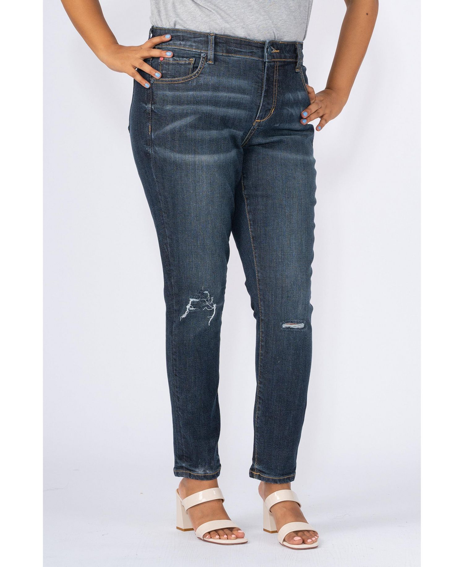 Plus Size High Rise Ankle Skinny Jeans