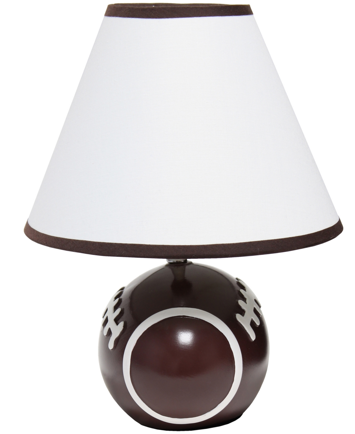 Simple Designs Sportslite 11.5" Tall Athletic Sports Football Base Ceramic Bedside Table Desk Lamp In Multi
