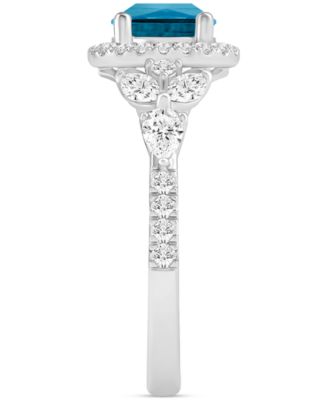 Swiss Blue Topaz (1 ct. t.w.) & Diamond (1 ct. t.w.) Bridal Set in 14k White Gold