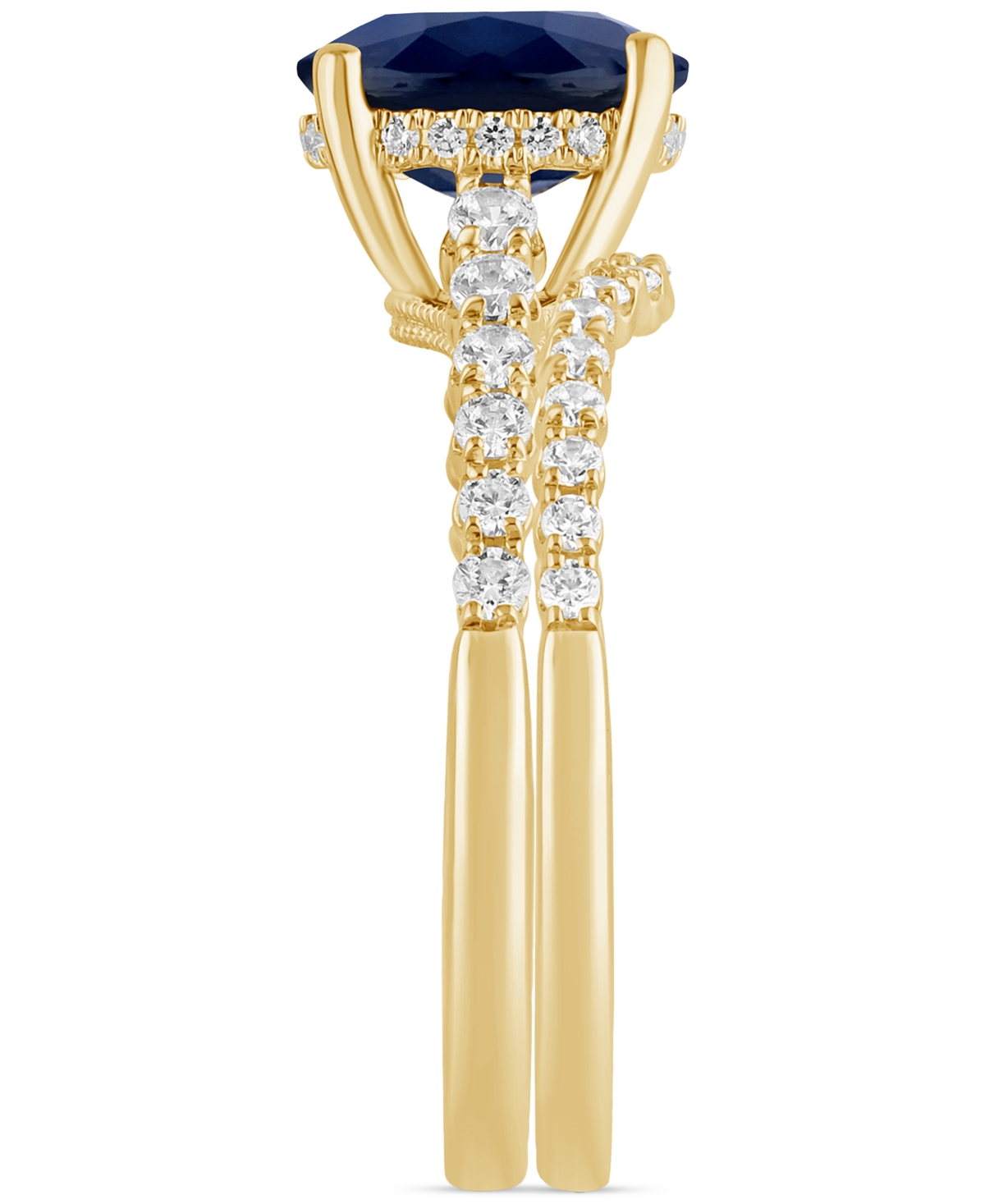 (2-1/4 ct. t.w.) & Diamond (1/4 ct. t.w.) Bridal Set in 14k Gold - Sapphire
