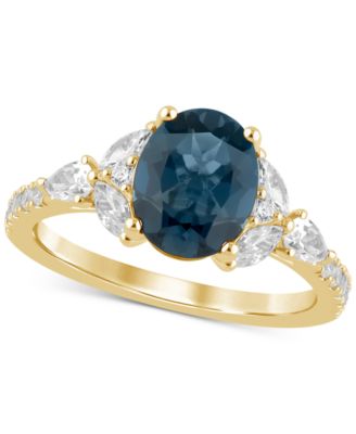London Blue Topaz (2 ct. t.w.) & Diamond (7/8 ct. t.w.) Bridal Set in 14k Gold