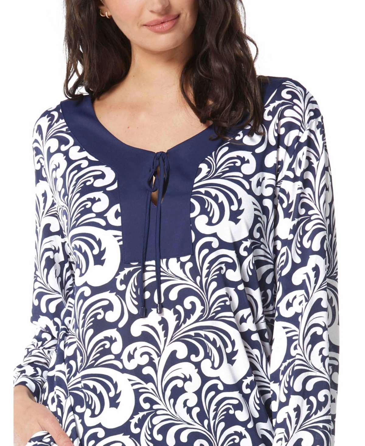 Beach House Women's Swim Faye Caftan Cover-Up with Swirl Print - 511 admiral