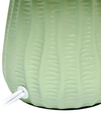 11.02" Traditional Mini Modern Ceramic Texture Pastel Accent Bedside Table Desk Lamp with Matching Fabric Shade 