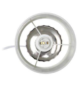 11.61" Tall Contemporary Ruffled Metallic Gold Capsule Bedside Table Desk Lamp with Black Drum Fabric Shade