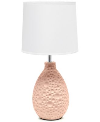 Essentix 14.17" Traditional Ceramic Textured Thumbprint Tear Drop Shaped Table Desk Lamp 