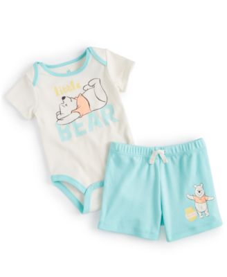 Disney - Baby Boys Winnie-the-Pooh Bodysuit & Shorts, 2 Piece Set