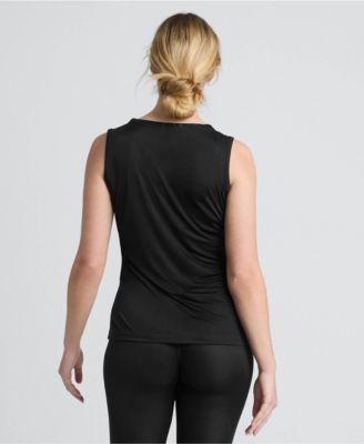 Women's Silk Interlock Tank Top Sleeveless Long Underwear Top