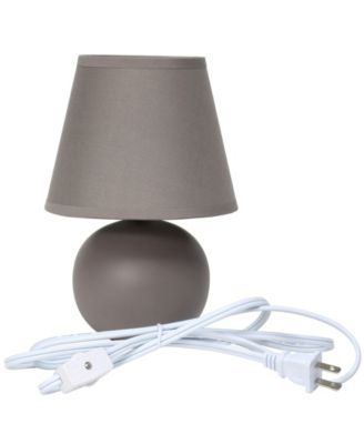 Nauru 8.66" Traditional Petite Ceramic Orb Bedside Table Desk Lamp Two Pack Set, Tapered Drum Fabric Shade 