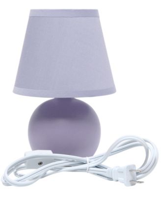 Nauru 8.66" Traditional Petite Ceramic Orb Bedside Table Desk Lamp with Tapered Drum Fabric Shade