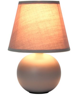 Nauru 8.66" Traditional Petite Ceramic Orb Bedside Table Desk Lamp with Tapered Drum Fabric Shade