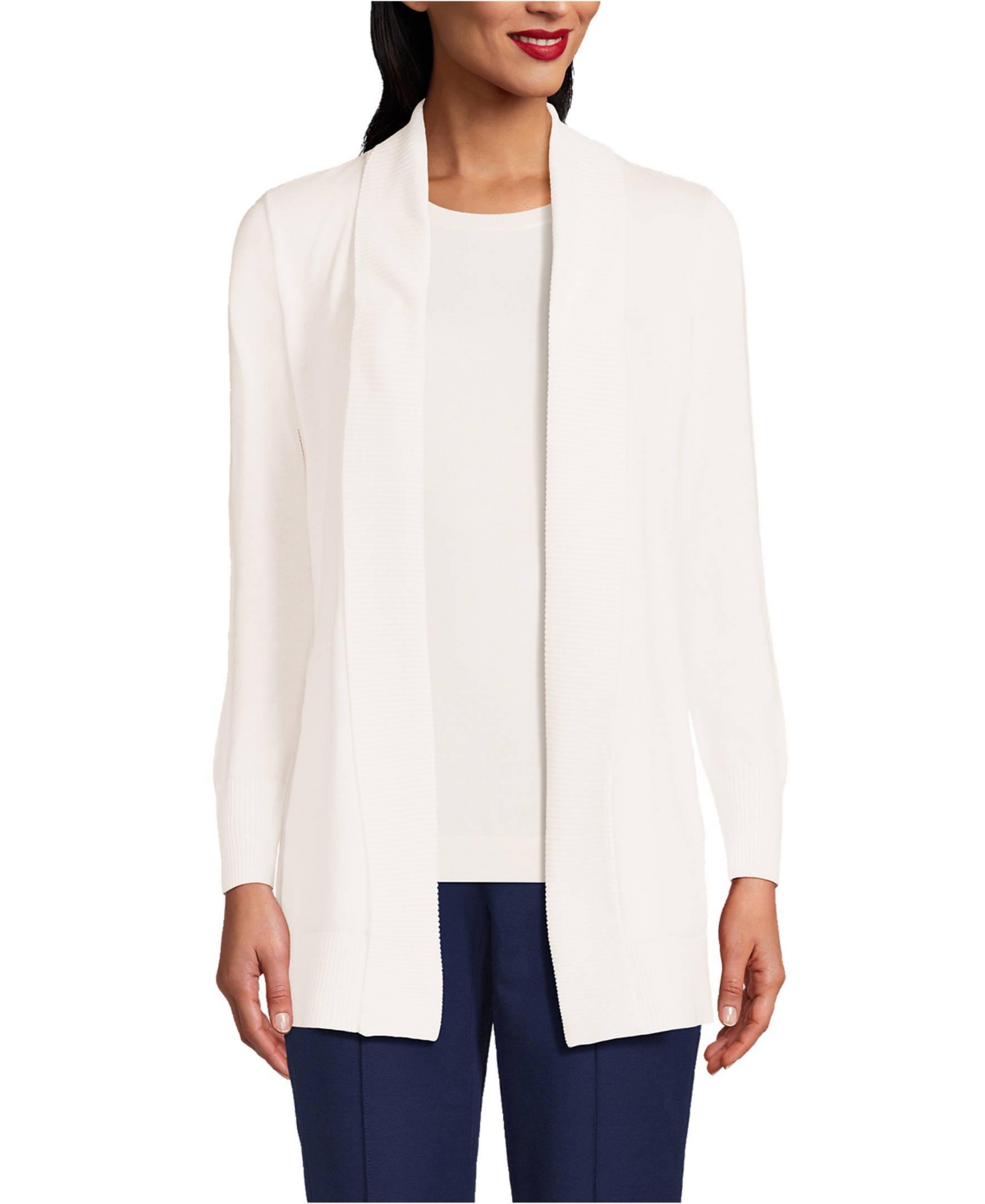 Women's Cotton Modal Shawl Collar Cardigan Sweater - Ivory
