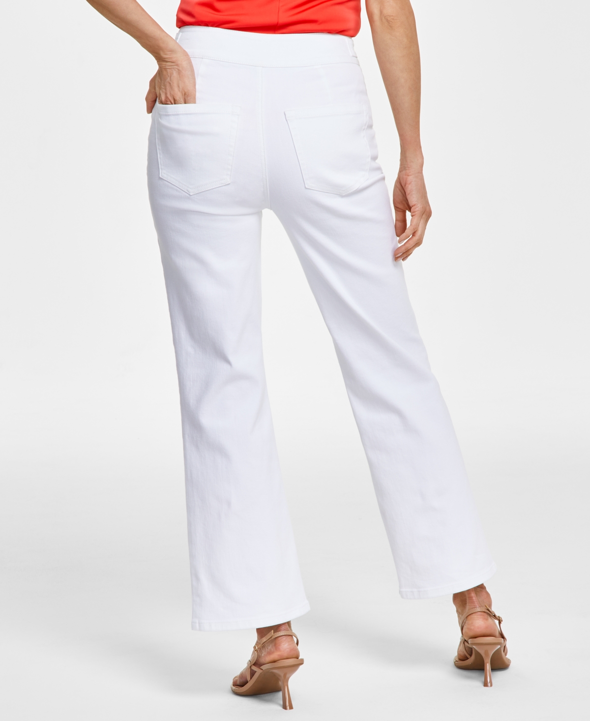 Shop Inc International Concepts Women's High-rise Tab-waist Kick Flare Jeans, Created For Macy's In Washed White