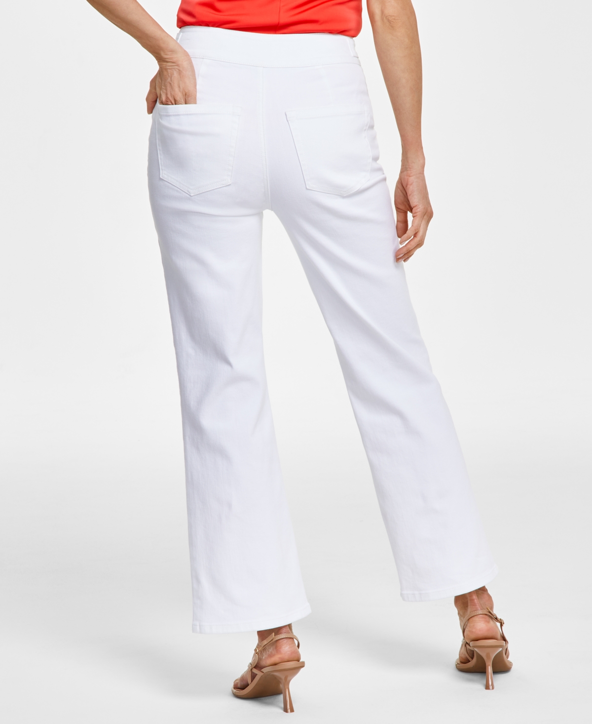 Inc International Concepts Women's High-rise Tab-waist Kick Flare Jeans, Created For Macy's In Washed White