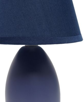 Nauru 9.45" Traditional Petite Ceramic Oblong Bedside Table Desk Lamp Two Pack Set, Tapered Drum Fabric Shade 