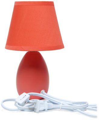 Nauru 9.45" Traditional Petite Ceramic Oblong Bedside Table Desk Lamp with Tapered Drum Fabric Shade 