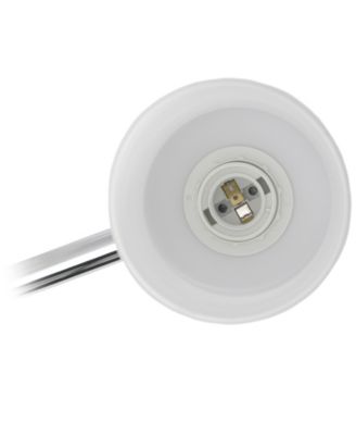 Essentix Contemporary Three Light Metal and Opaque White Glass Shade Vanity Uplight Downlight Wall Mounted Fixture 