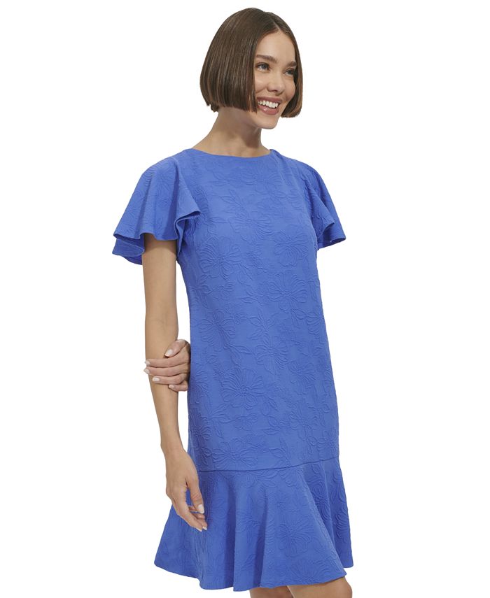 Tommy Hilfiger Women's Long Sleeve Short Shift Dress Blue Size XX-Large