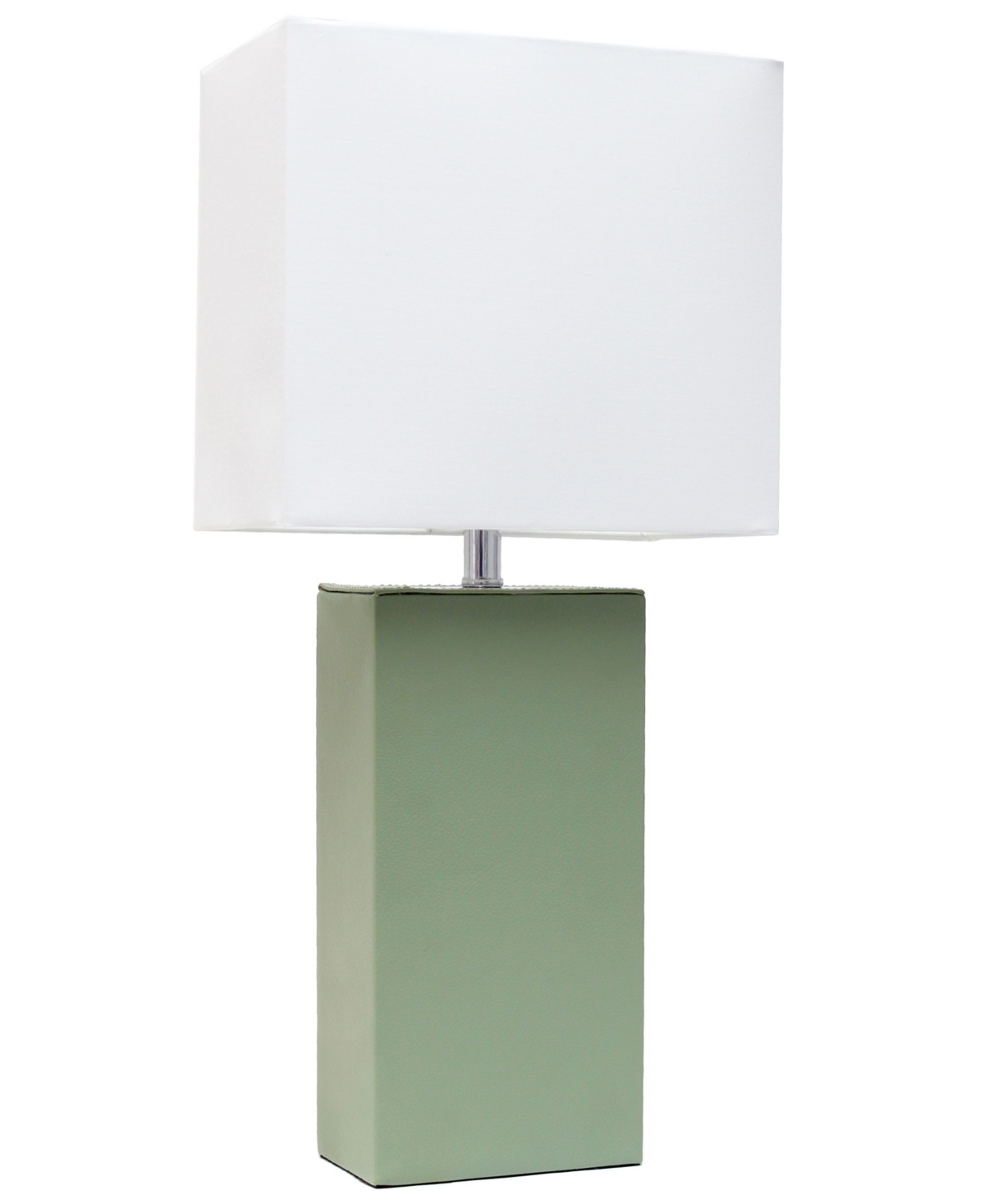 Shop All The Rages Lalia Home Lexington 21" Leather Base Modern Home Decor Bedside Table Lamp With White Rectangular Fa In Sage Green
