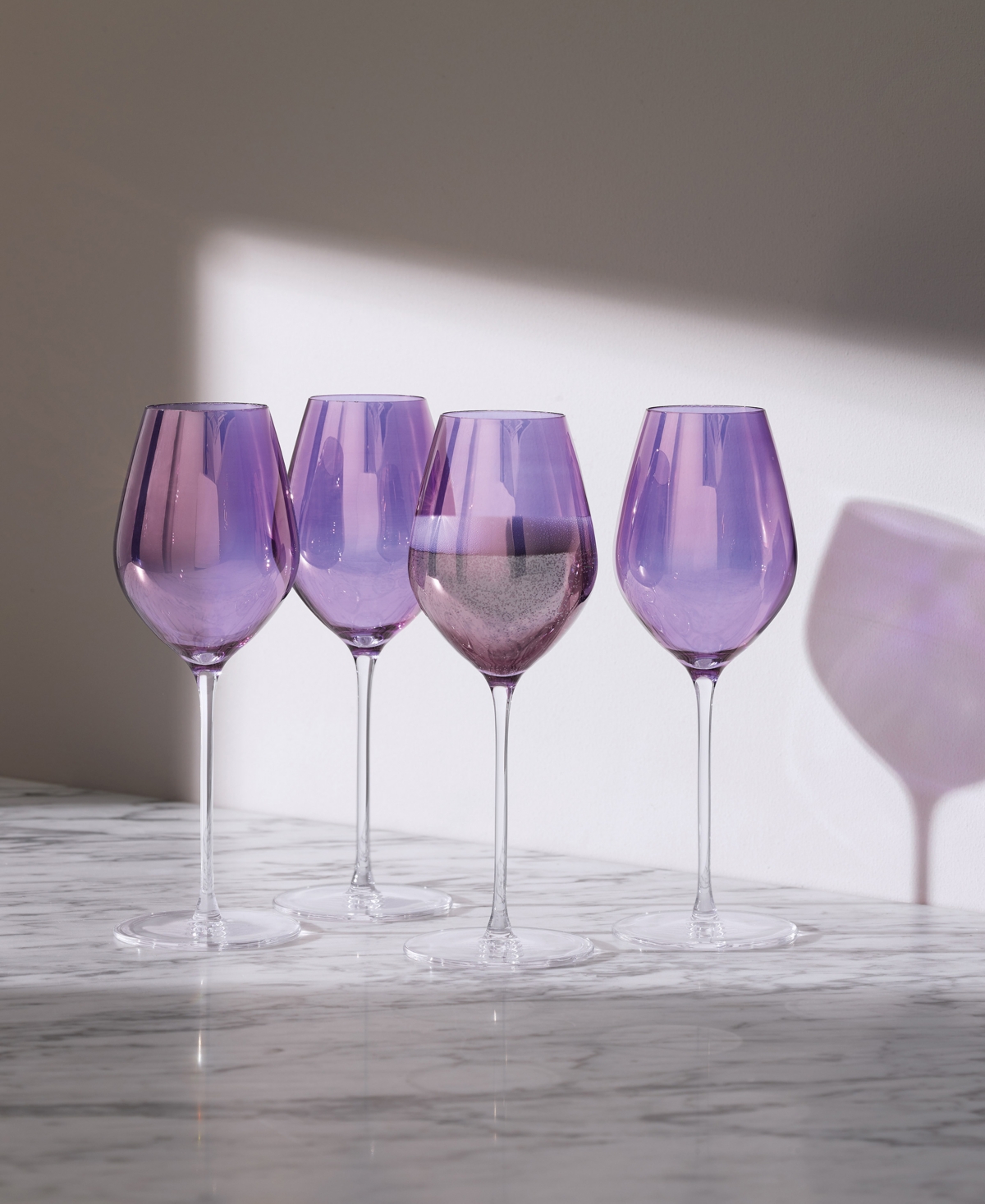 Shop Lsa International Aurora Champagne Tulip Glasses, Set Of 4 In Violet