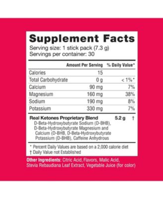 Shift Mixed Berry Exogenous D BHB + Keto Electrolyte Powder, 30 Drink Mix Packets for Rapid Ketosis (Caffeinated)