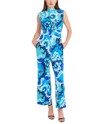 Donna Morgan - Women's Mock Neck Tie-Back Jumpsuit