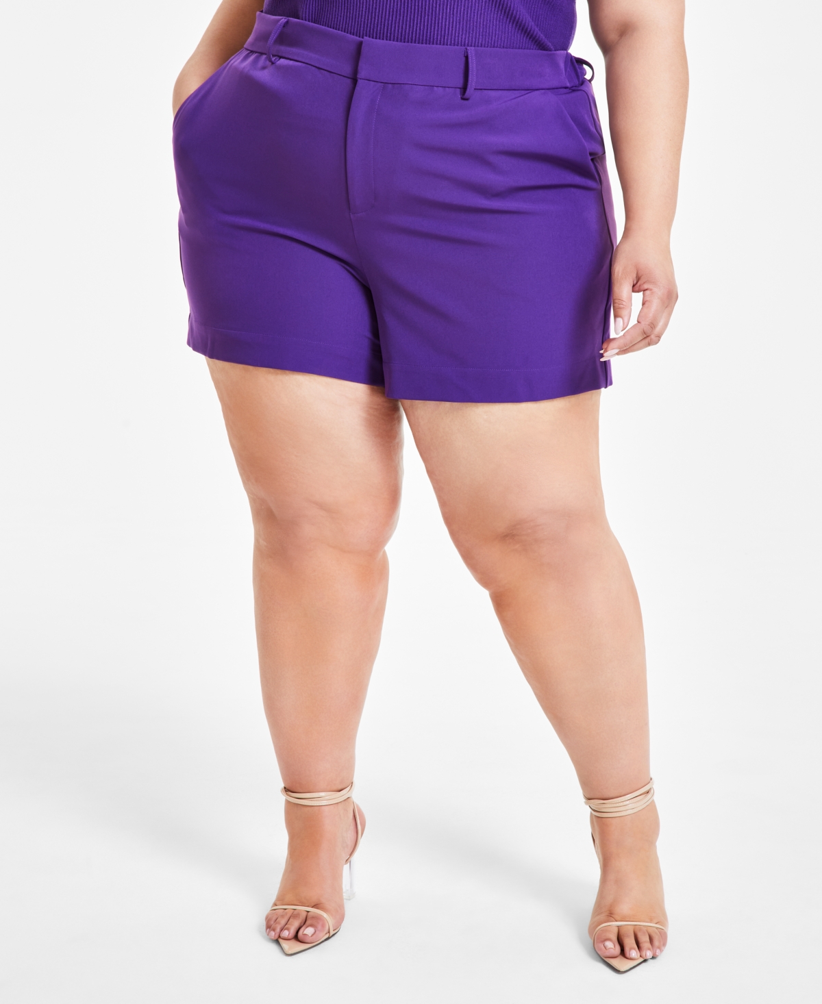 Trendy Plus Size Tailored Shorts - Imperial P